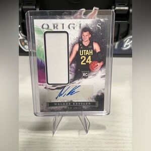 Origins Utah Jazz Trading Card rookie patch auto walker Kessler card